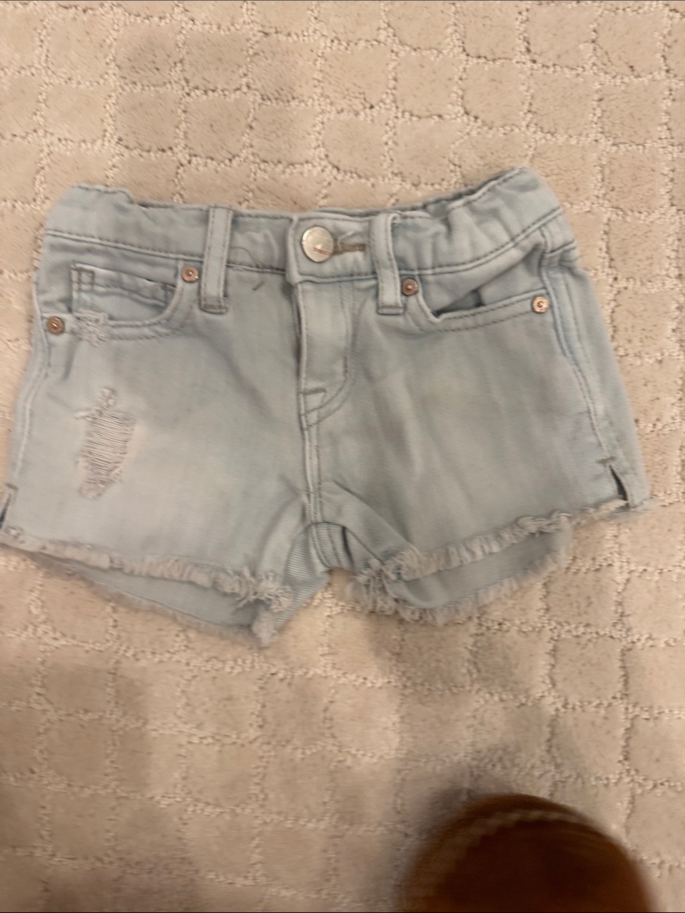 Tractr Light Blue Girls' Denim Cutoff Shorts